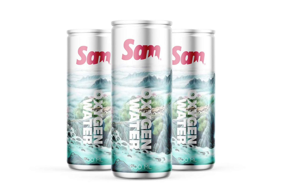 水墨風格灌裝礦泉水包裝設計(圖1)