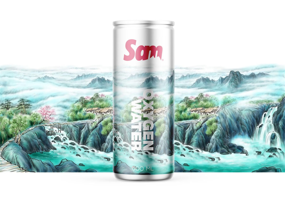 水墨風格灌裝礦泉水包裝設計(圖2)