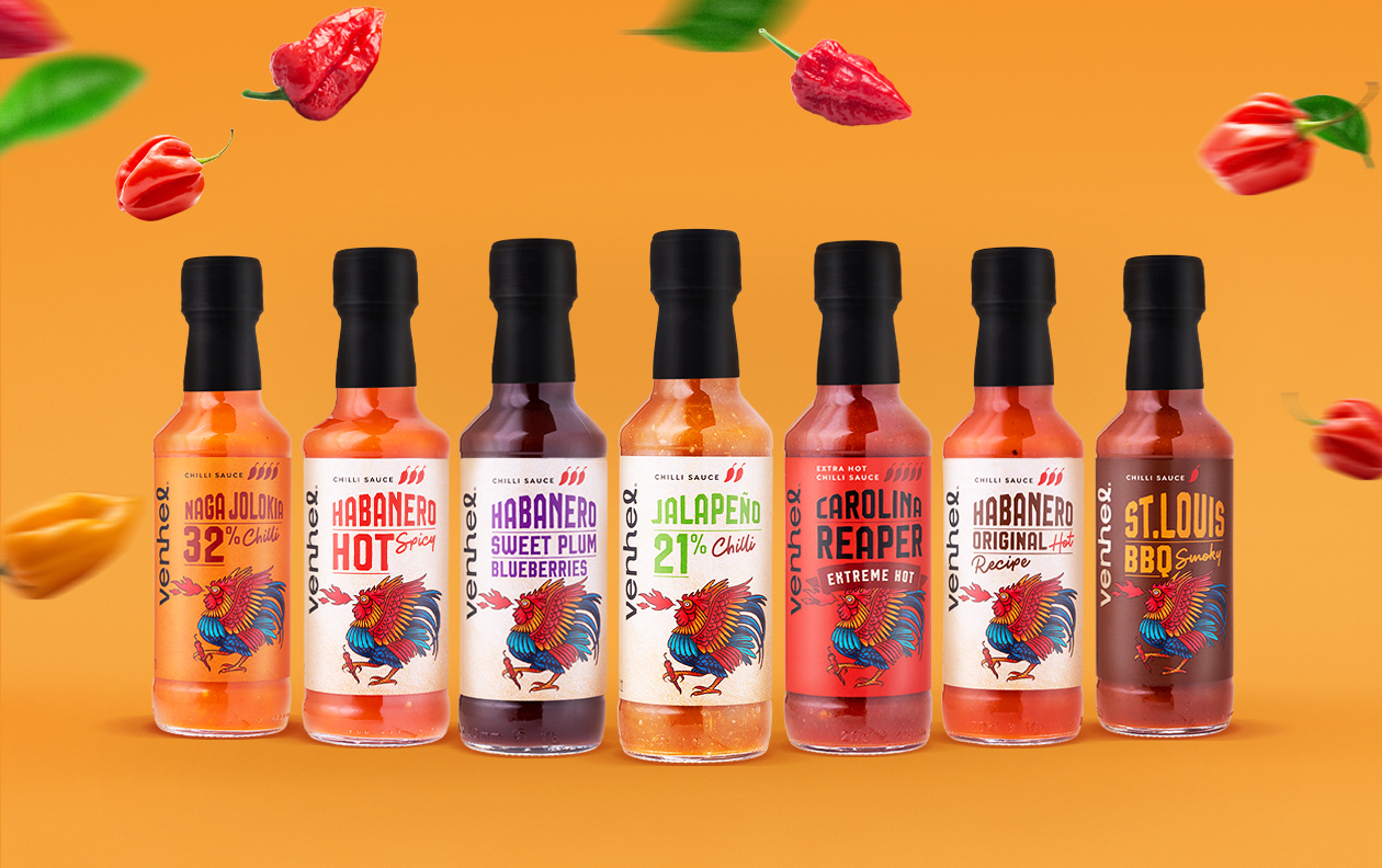 這款辣椒醬用噴火的公雞做為核心視覺(圖1) 這款辣椒醬用噴火的公雞做為核心視覺(圖1)