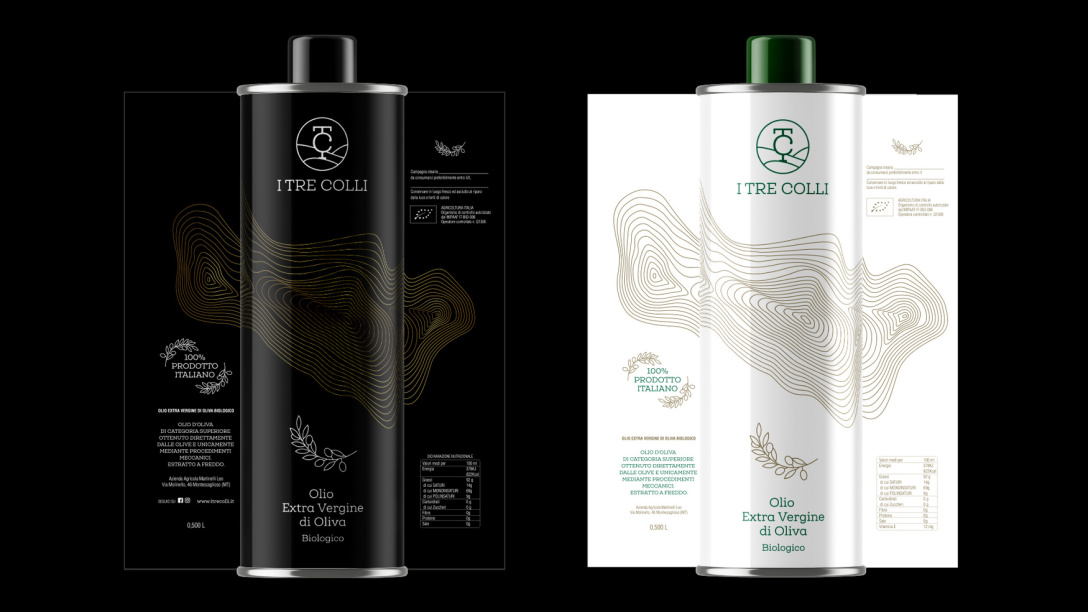 I TRE COLLI橄欖油包裝設計欣賞(圖3)