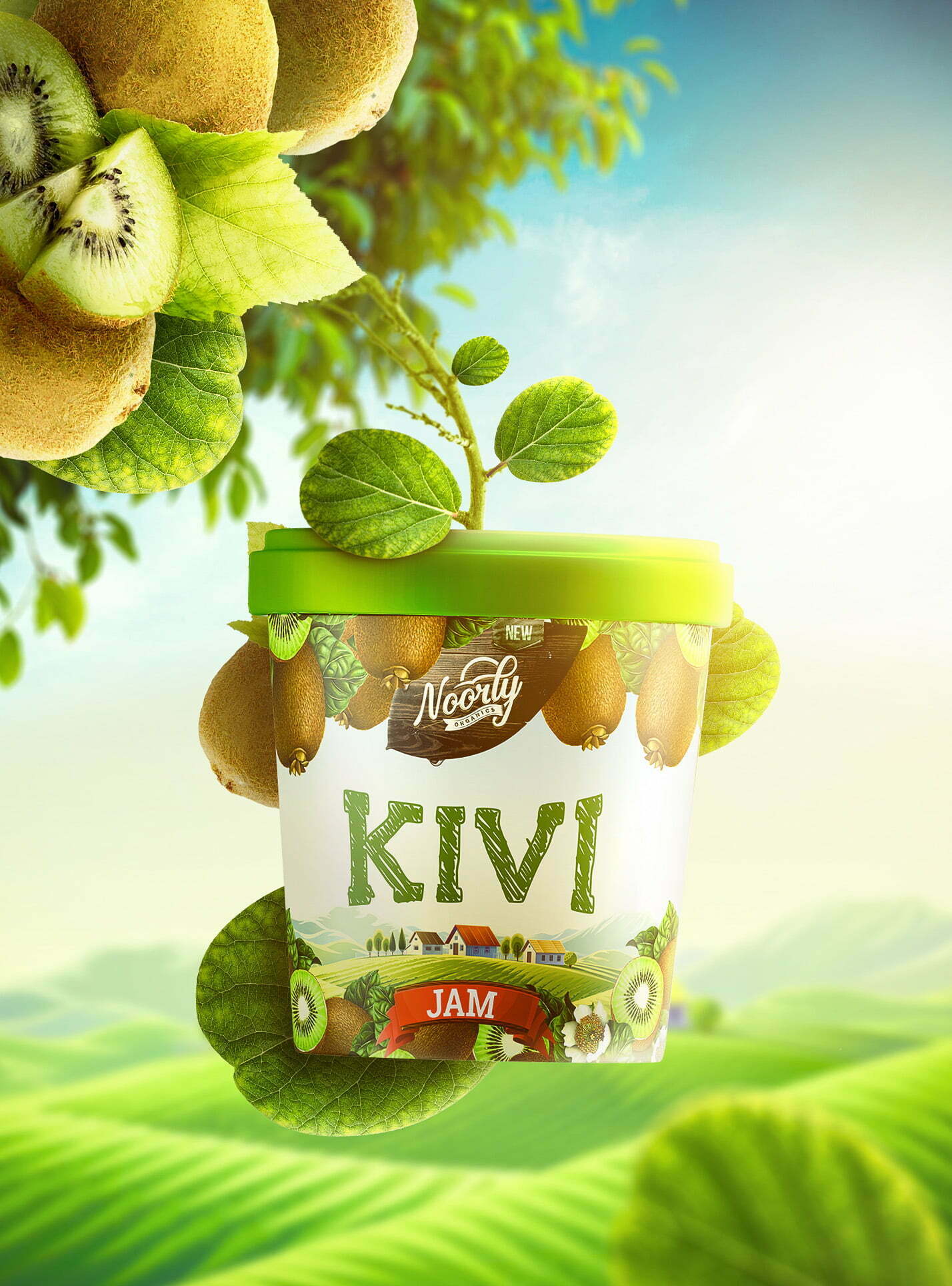 鮮艷明亮的Noorly水果醬包裝設計這樣做(圖5)
