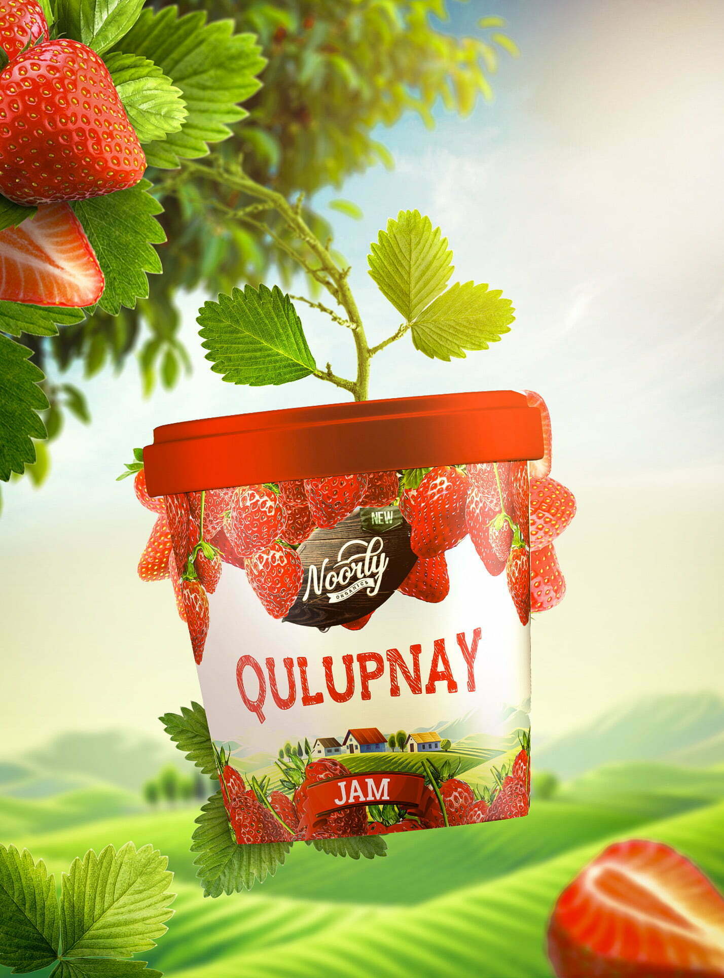 鮮艷明亮的Noorly水果醬包裝設計這樣做(圖3)