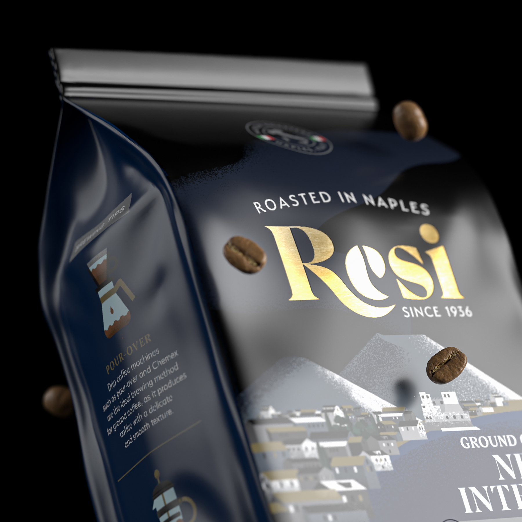 具有奢華感的RESI咖啡包裝設計(圖4)