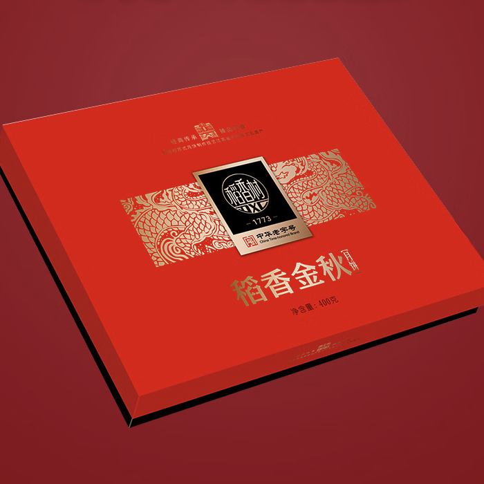 DXC 稻香村 稻香金秋 京式月餅 8餅4味 400g 禮盒裝包裝禮盒產品包裝創意設計欣賞(圖5)