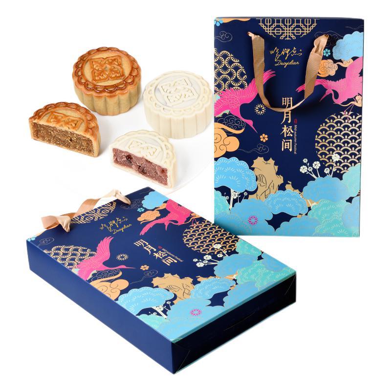 哆伊點 明月松間 廣式月餅 6餅2味 390g 禮盒裝包裝禮盒產品包裝創意設計欣賞(圖1)