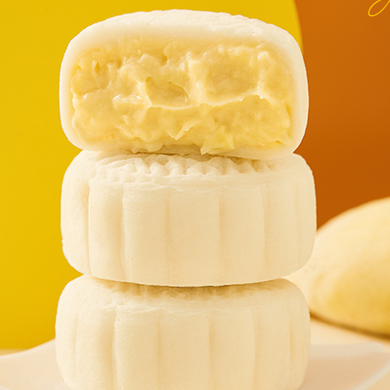 榴芒一刻 榴蓮冰皮月餅 金枕榴蓮味 680g包裝禮盒產品包裝創意設計欣賞(圖4)