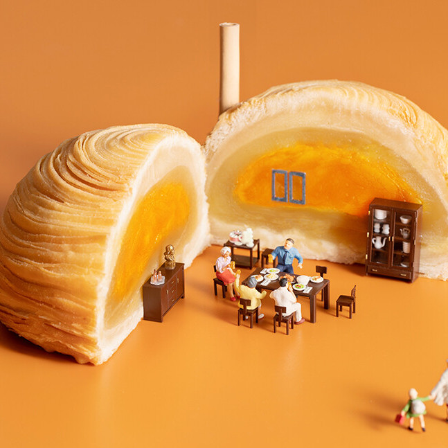 南臺月 混裝酥皮潮式月餅 8餅2味 560g包裝禮盒產品包裝創意設計欣賞(圖3)