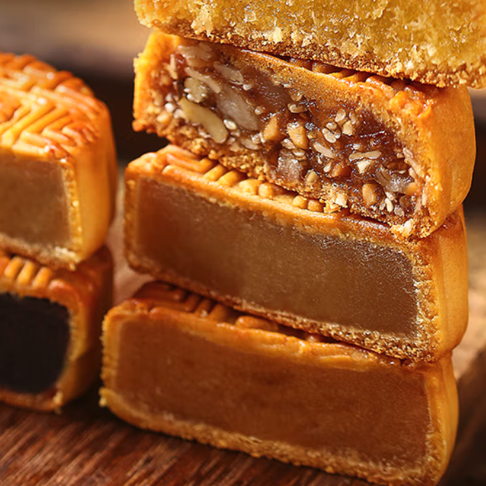 杏花樓 廣式月餅 8餅6味 800g 鐵盒裝包裝禮盒產品包裝創意設計欣賞(圖3)