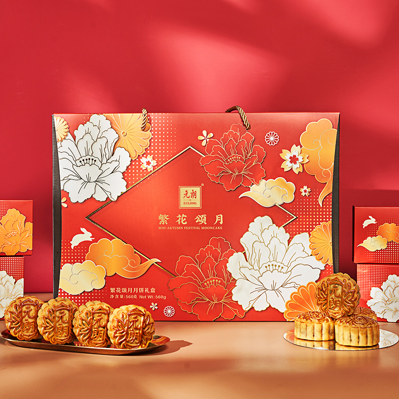 WING WAH 元朗榮華 繁華頌月廣式月餅禮盒 8餅4味 560g包裝禮盒產(chǎn)品包裝創(chuàng)意設(shè)計(jì)欣賞(圖2)