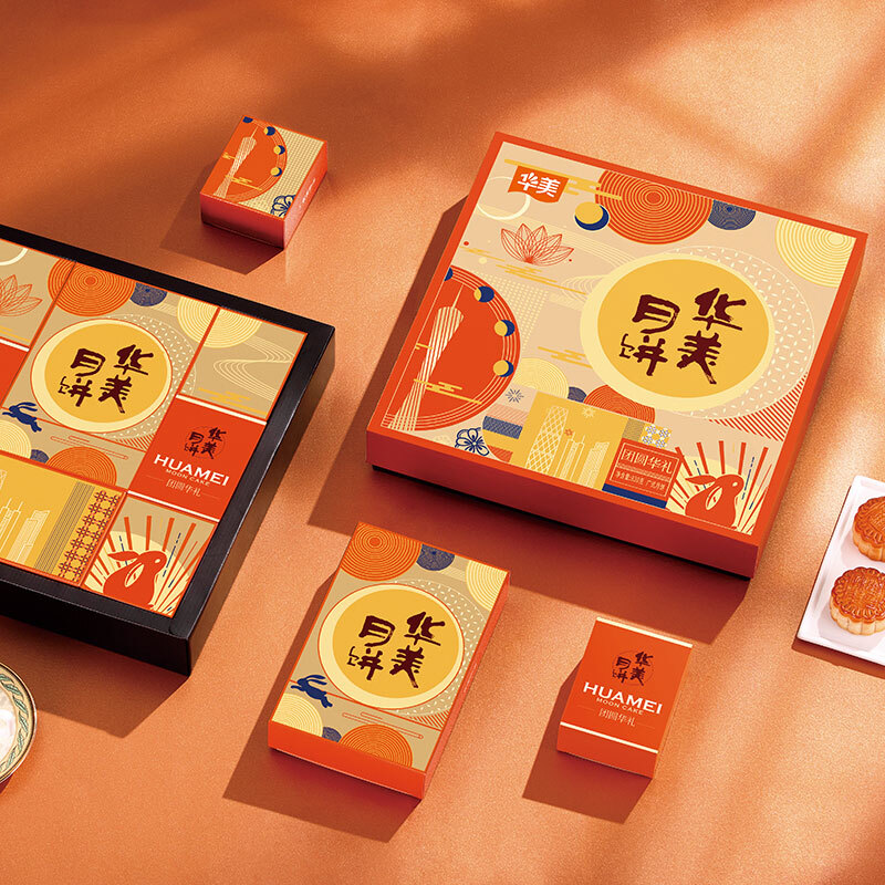 Huamei 華美 團圓華禮中秋月餅禮盒 830g包裝禮盒產(chǎn)品包裝創(chuàng)意設(shè)計欣賞(圖4)