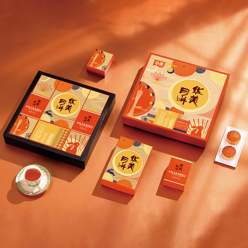 Huamei 華美 團圓華禮中秋月餅禮盒 830g包裝禮盒產(chǎn)品包裝創(chuàng)意設(shè)計欣賞(圖5)