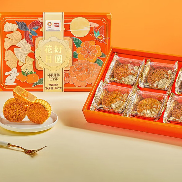 PANPAN FOODS 盼盼 花好月圓禮盒 水果多口味 480g 6枚裝包裝禮盒產品包裝創意設計欣賞(圖3)