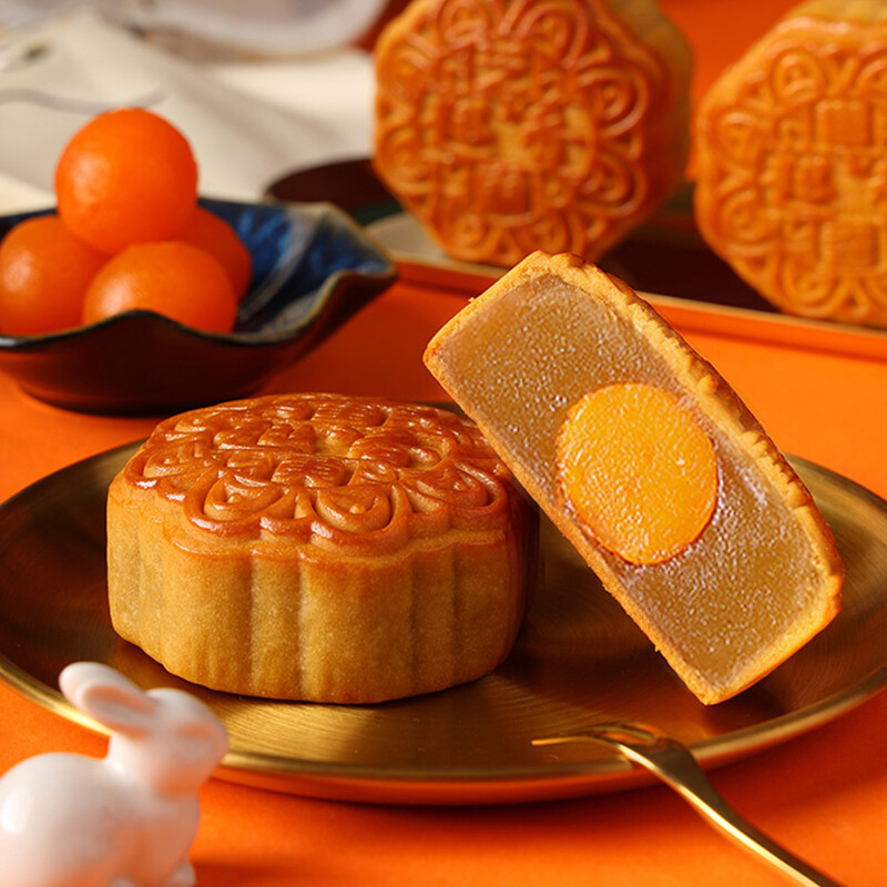 趣香 繽紛秋韻月餅 廣式月餅 4餅4味 600g 禮盒裝包裝禮盒產(chǎn)品包裝創(chuàng)意設(shè)計(jì)欣賞(圖3)