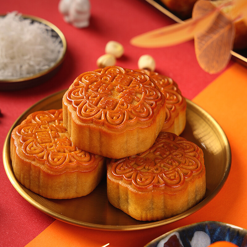 趣香 繽紛秋韻月餅 廣式月餅 4餅4味 600g 禮盒裝包裝禮盒產(chǎn)品包裝創(chuàng)意設(shè)計(jì)欣賞(圖5)