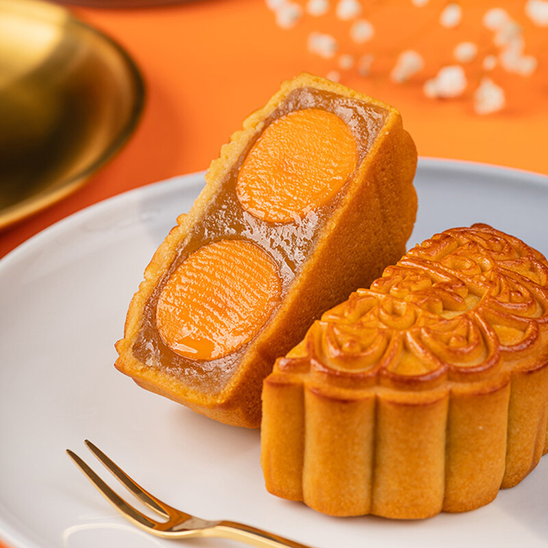 趣香 雙黃白蓮蓉廣式月餅 175g 禮盒裝包裝禮盒產品包裝創意設計欣賞(圖4)