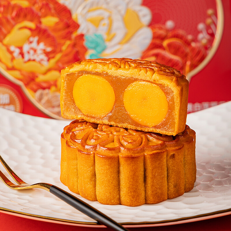 趣香 雙黃白蓮蓉廣式月餅 700g 禮盒裝包裝禮盒產品包裝創意設計欣賞(圖2)