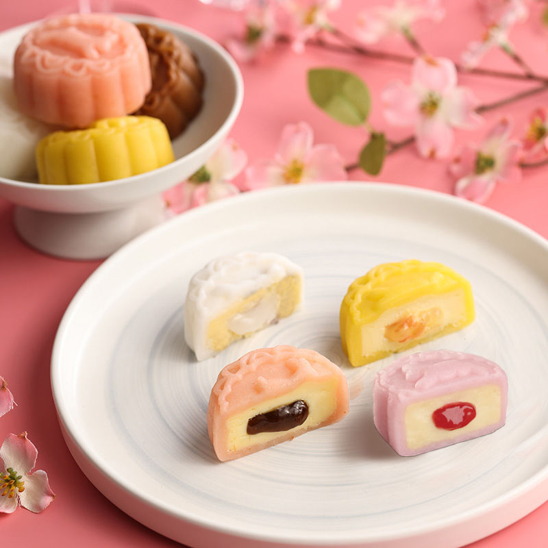 廣州酒家 芝芝流心冰皮月餅 8餅6味 480g 禮盒裝包裝禮盒產品包裝創意設計欣賞(圖4)