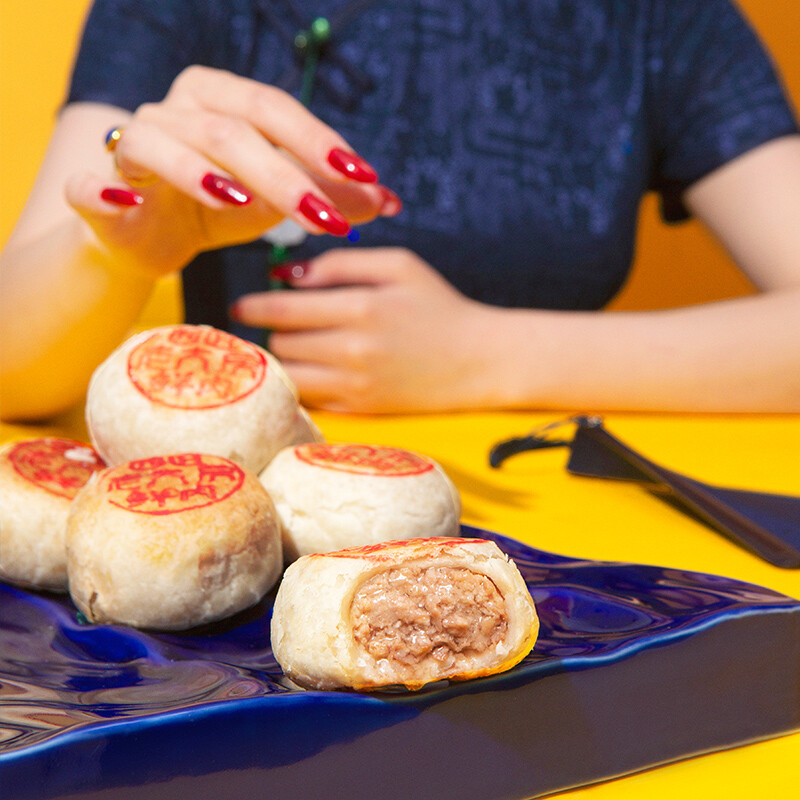 老大房 鮮肉月餅 260g 禮盒裝包裝禮盒產品包裝創意設計欣賞(圖5)