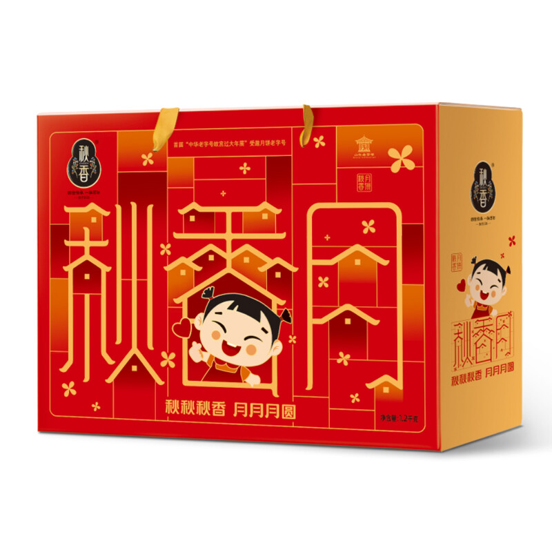 秋香 蘇式月餅 24餅4味 1.2kg 禮盒裝包裝禮盒產品包裝創意設計欣賞(圖2)