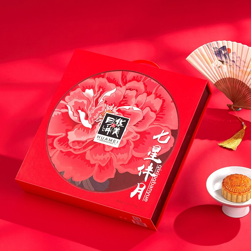 Huamei 華美 七星伴月 廣式月餅 8餅5味 880g 禮盒裝包裝禮盒產品包裝創意設計欣賞(圖3)