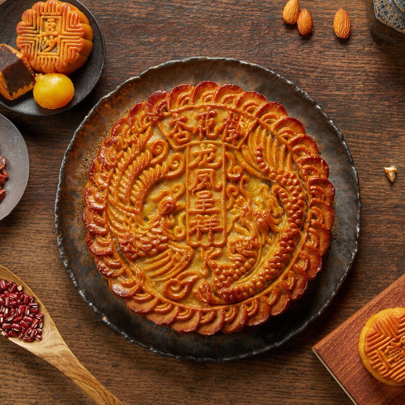 杏花樓 豪華提籃 廣式月餅 13餅4味 1.88kg 禮盒裝包裝禮盒產品包裝創意設計欣賞(圖2)