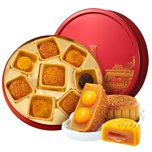 WU FANG ZHAI 五芳齋 五芳歡月 廣式月餅 8餅8味 550g包裝禮盒產品包裝創意設計欣賞(圖1)