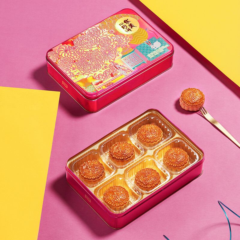 Huamei 華美 蛋黃純白蓮蓉廣式月餅包裝禮盒產品包裝創意設計欣賞(圖4)