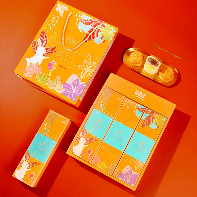 鮮品屋 錦繡花語 廣式月餅 9餅9味 660g 禮盒裝包裝禮盒產品包裝創意設計欣賞(圖2)