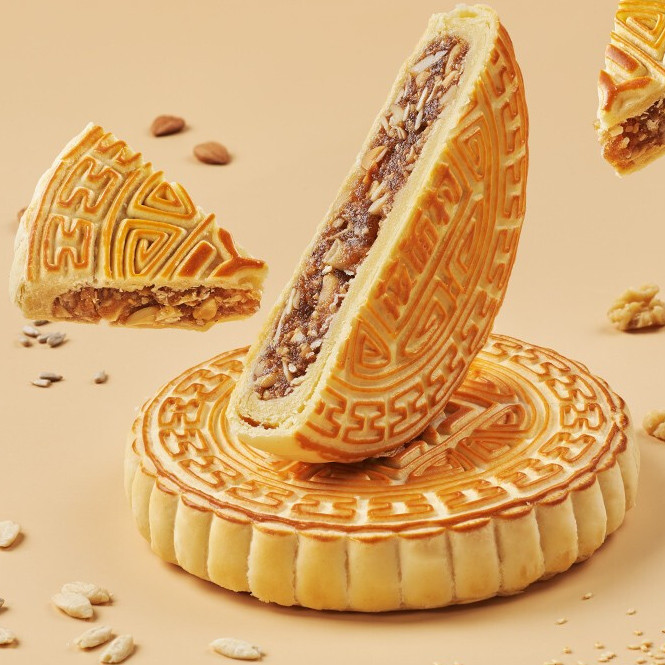 西貝莜面村 燕麥蘇式月餅 5餅5味 820g 禮盒裝包裝禮盒產品包裝創意設計欣賞(圖3)