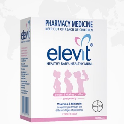 elevit 愛樂維 全孕期復合維生素 100片保健產品包裝創意設計欣賞(圖2)