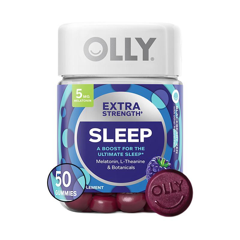 OLLY 好睡糖加強版 黑莓薄荷味 50粒保健產品包裝創意設計欣賞(圖1)