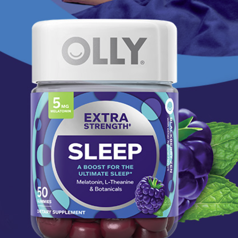 OLLY 好睡糖加強版 黑莓薄荷味 50粒保健產品包裝創意設計欣賞(圖4)