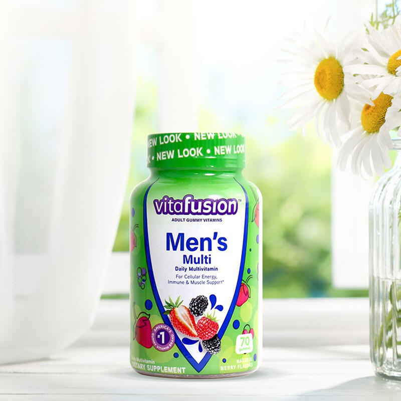 vitafusion 男士復合維生素軟糖 70粒保健產品包裝創意設計欣賞(圖5)