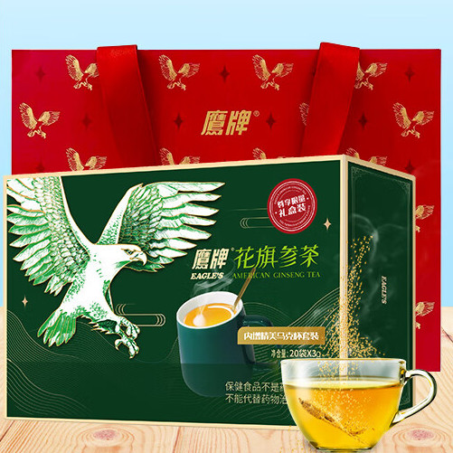 HAWKS 鷹牌 無糖花旗參茶 3g*20袋 禮盒裝保健產品包裝創意設計欣賞(圖5)