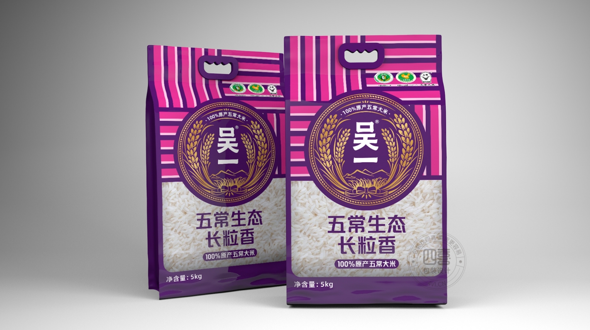 五常大米外包裝袋設計原則有哪些(圖1)