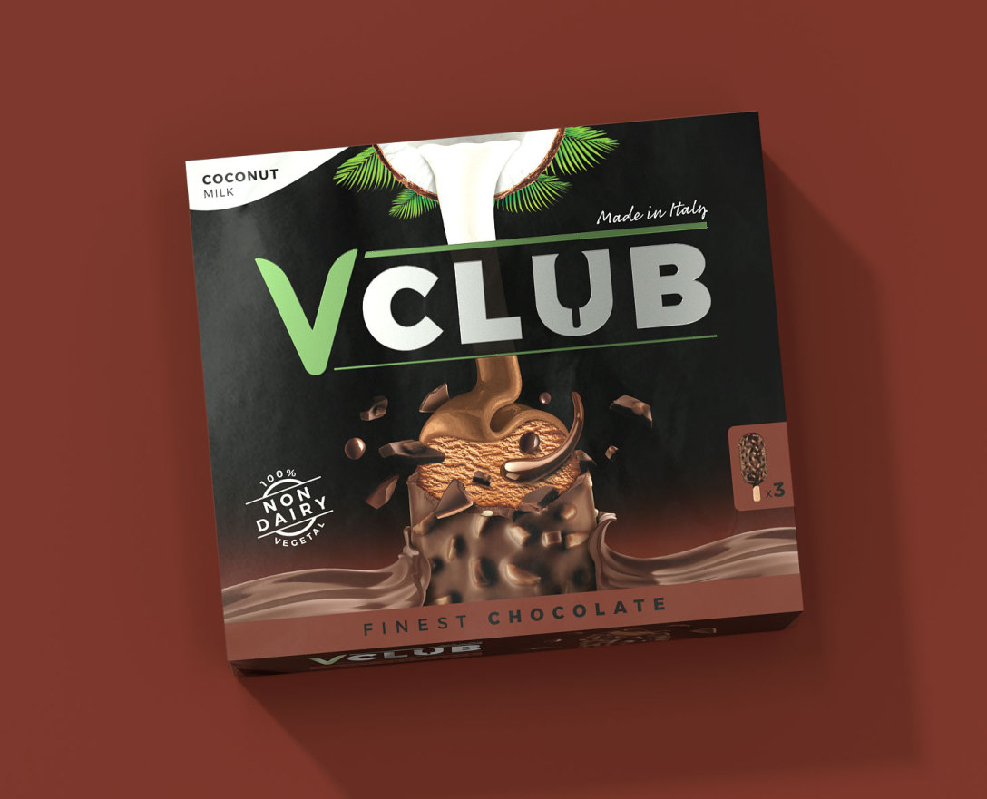 椰汁雪糕外包裝盒設計欣賞(圖1)