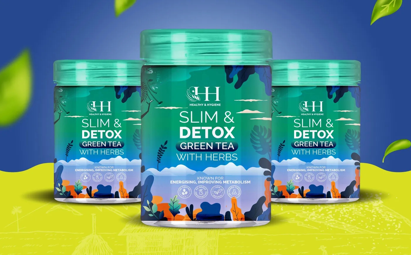 中草藥排毒減肥綠茶包裝如何設計(圖1) 中草藥排毒減肥綠茶包裝如何設計(圖1)