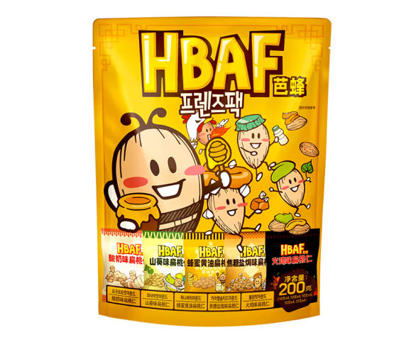 蜂蜜黃油堅果炒貨包裝袋設計欣賞(圖1) 蜂蜜黃油堅果炒貨包裝袋設計欣賞(圖1)