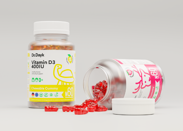 充滿活力個性的維生素橡皮糖包裝瓶設計欣賞(圖1)