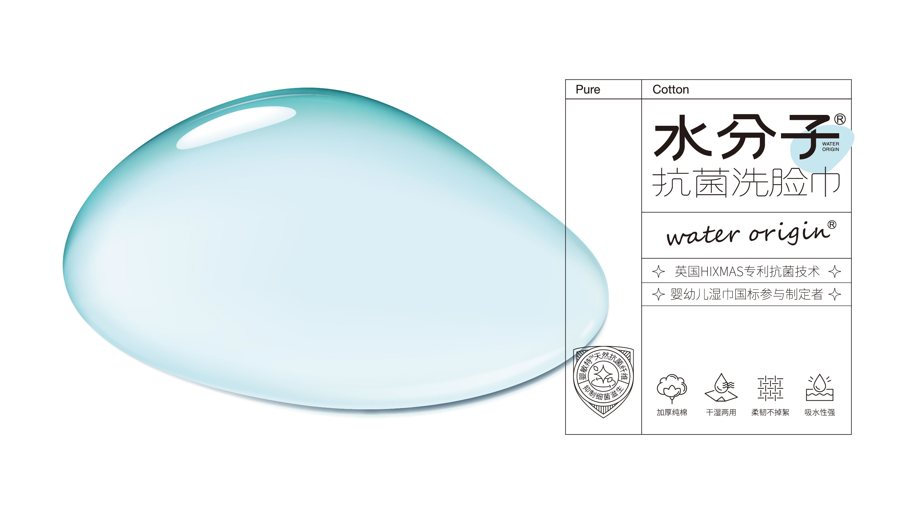 水分子濕巾洗臉巾包裝設計(圖1) 水分子濕巾洗臉巾包裝設計(圖1)