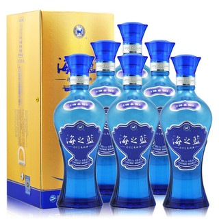 創(chuàng)意酒包裝設(shè)計洋河海之藍藍色經(jīng)典綿柔型白酒瓶整箱裝產(chǎn)品包裝設(shè)計欣賞(圖2)