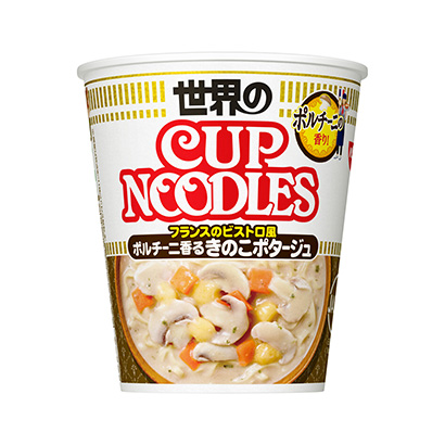 包裝設計公司推薦杯面波爾奇尼香蘑濃湯日清食品包裝設計欣賞(圖1)