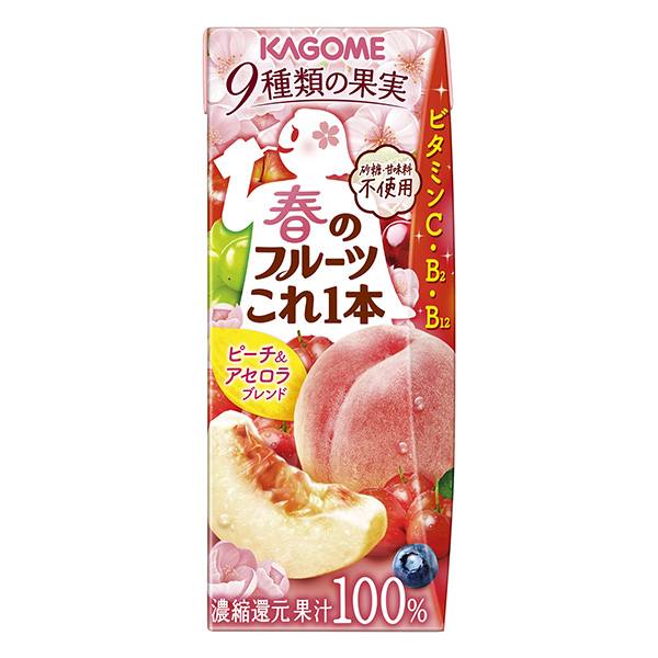 食品包裝設計欣賞春天的水果這一瓶水蜜桃蘆薈混合料可果美包裝設計欣賞(圖1)