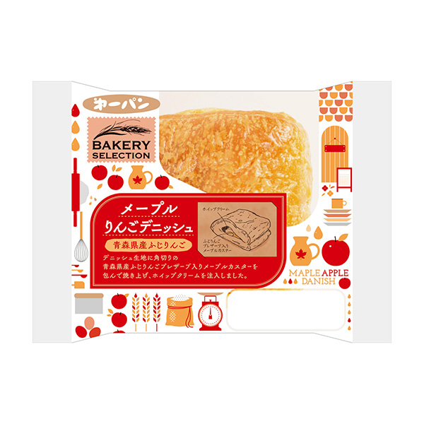 食品包裝設(shè)計欣賞楓糖蘋果丹麥酥皮面包第一屋制面包包裝設(shè)計欣賞(圖1)