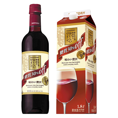 包裝設計公司推薦無抗氧化劑的美味葡萄酒。糖分折扣紅色三得利葡萄酒國際酒類包裝設計(圖1)