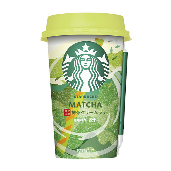 包裝設(shè)計(jì)公司推薦星巴克抹茶奶油拿鐵三得利食品國際乳相關(guān)飲料包裝設(shè)計(jì)(圖1)