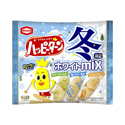 包裝設(shè)計(jì)公司推薦快樂歸冬限定白色龜田點(diǎn)心點(diǎn)心包裝設(shè)計(jì)(圖1)