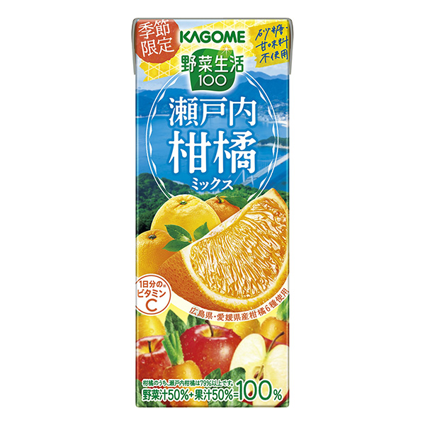 蔬菜生活瀨戶內(nèi)柑橘混合料可果美果實清涼飲料包裝設(shè)計(圖1)