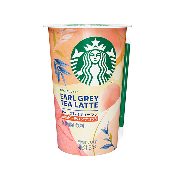 包裝設計欣賞星巴克＜厄爾格雷蒂拿鐵with蜜桃潘納科塔＞ (三得利食品國際) (圖1)
